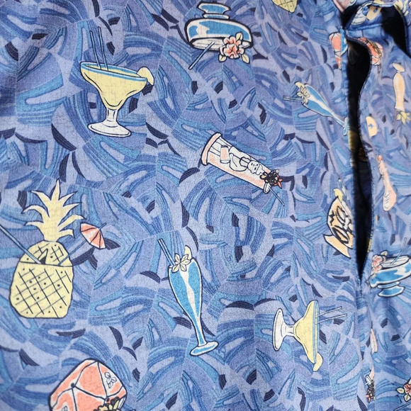 Johnnie-O Luau Prep-Formance Blue Short Sleeve Polo Shirt. Size medium - Picture 3 of 16